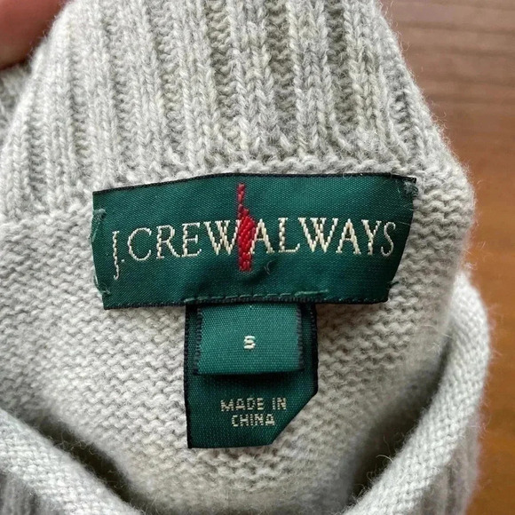 J. Crew Always Merino Wool Polka Dot Sweater Crewneck Gray White Long Sleeve - Picture 11 of 11